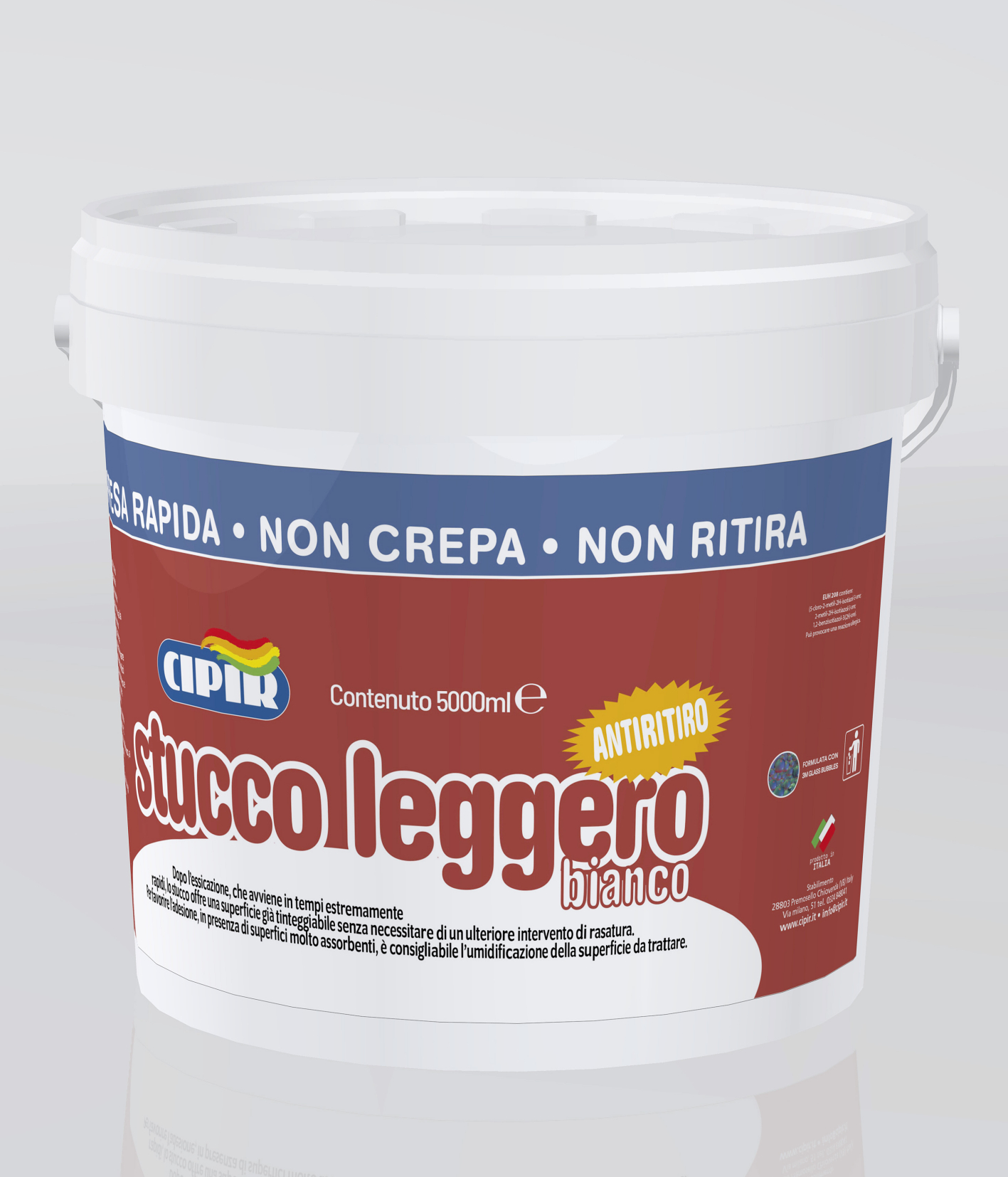 STUCCO IN PASTA PROFESSIONALE CIPIR 500 g BIANCO MURI E LEGNO PER INTERNO