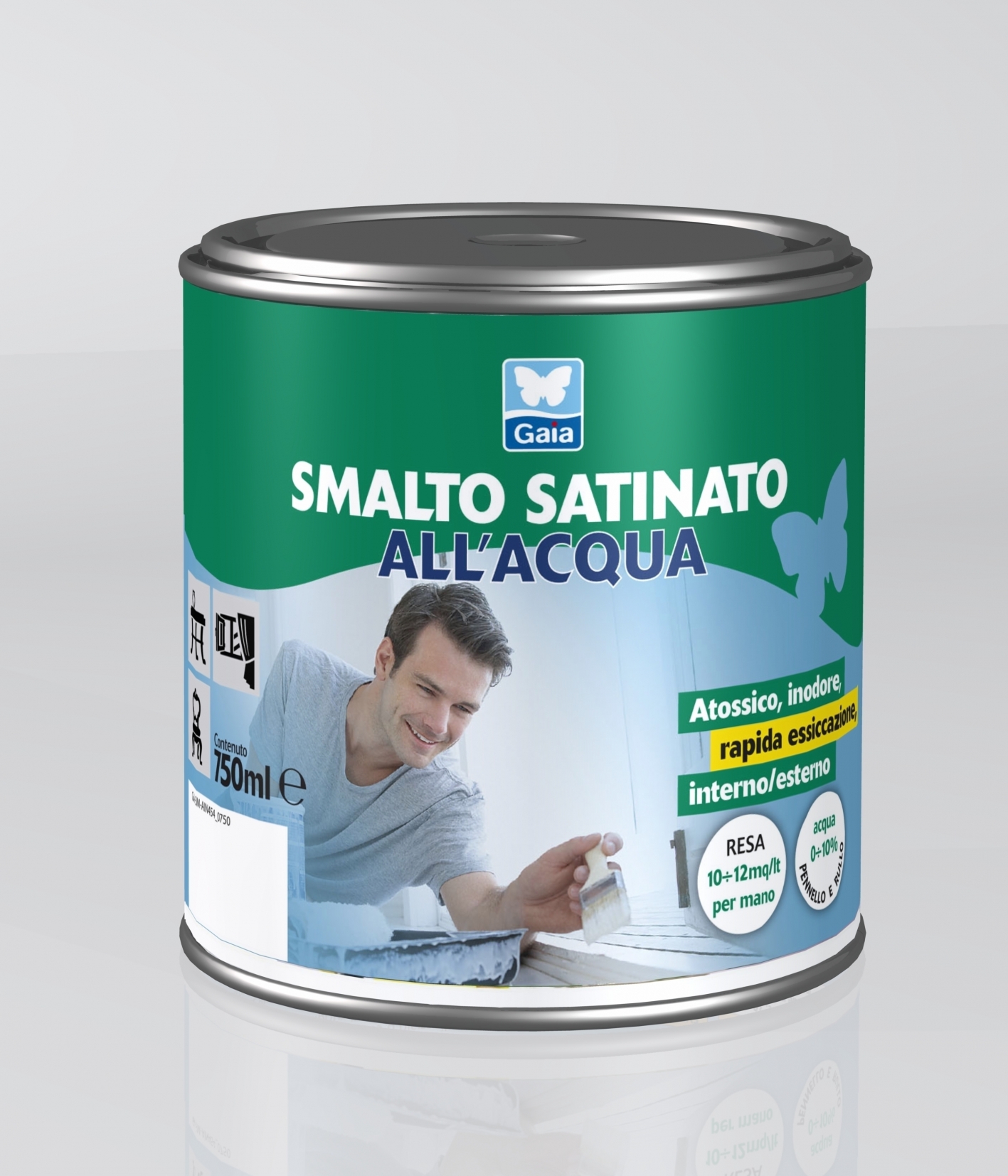 Smalti Ecologici All'acqua - ivs SMALTO ALL'ACQUA SATINATO 0,5 LT BIANCO  CREMA - 9001