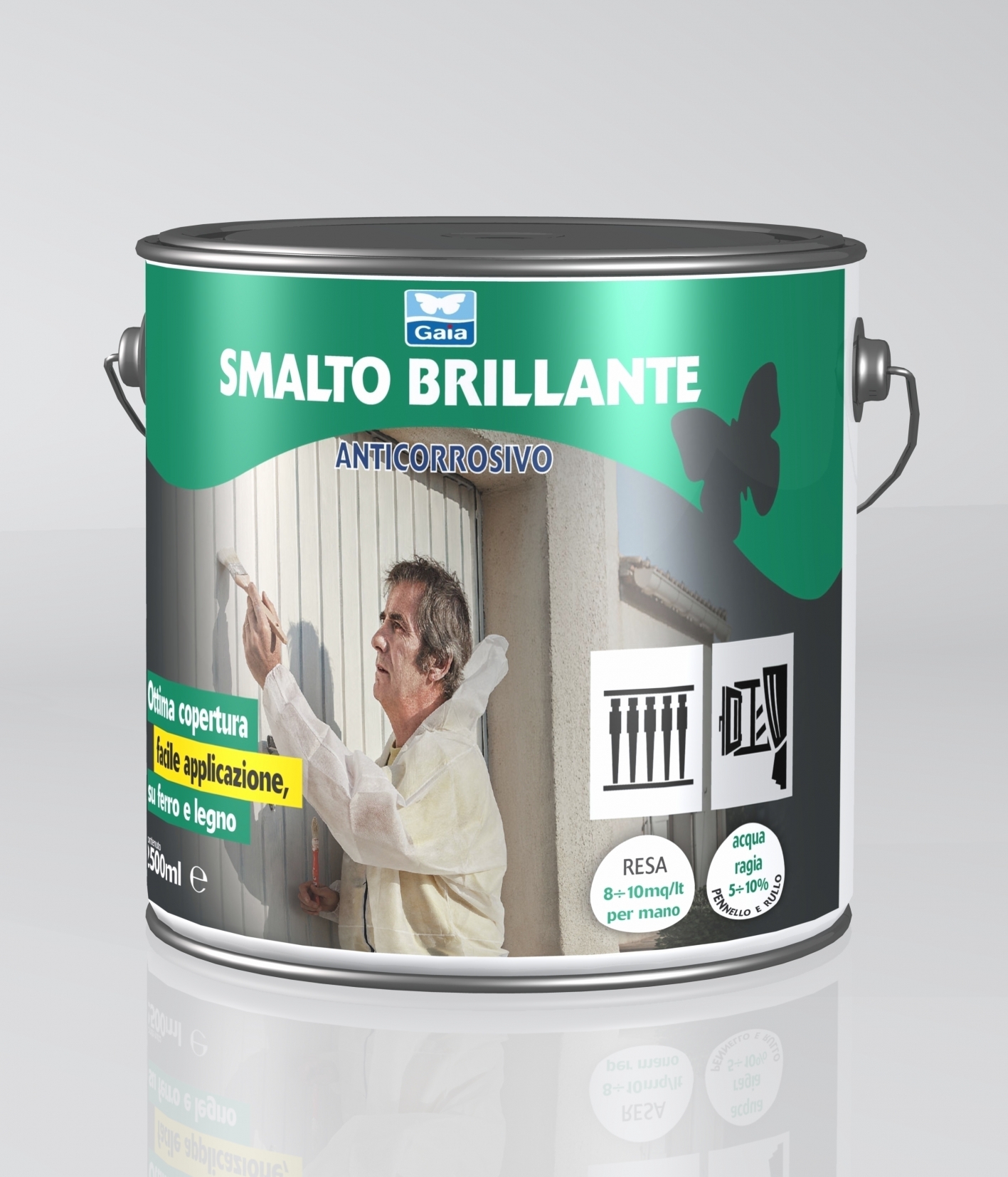 SMALTO PROTETTIVO CIPIR 0,75 l PER METALLI TRASPARENTE 10-12 m² CON 1 l  PRONTO USO