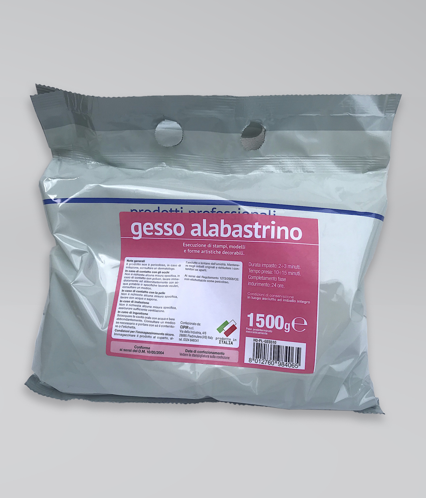 Gesso alabastrino ventilato per stampi e per calchi